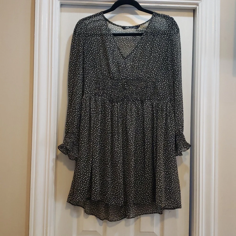 Zara Sheer Chiffon Dress Sz.Small 🪶 - Picture 3 of 5